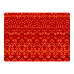 Boho Red Orange Double Sided Flano Blanket (mini)  by SpinnyChairDesigns