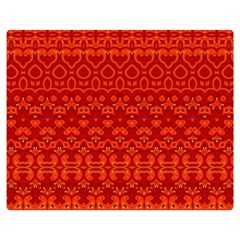 Boho Red Orange Double Sided Flano Blanket (medium)  by SpinnyChairDesigns