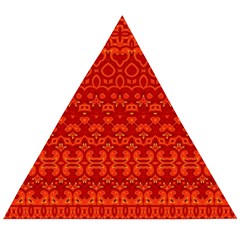 Boho Red Orange Wooden Puzzle Triangle by SpinnyChairDesigns