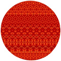 Boho Red Orange Wooden Puzzle Round by SpinnyChairDesigns