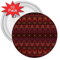 Boho Floral Pattern 3  Buttons (10 Pack)  by SpinnyChairDesigns