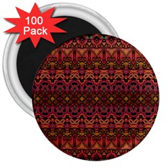 Boho Floral Pattern 3  Magnets (100 Pack) by SpinnyChairDesigns