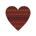 Boho Floral Pattern Heart Magnet Front