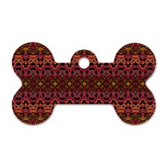 Boho Floral Pattern Dog Tag Bone (one Side) by SpinnyChairDesigns