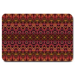 Boho Floral Pattern Large Doormat  by SpinnyChairDesigns