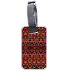 Boho Floral Pattern Luggage Tag (two Sides) by SpinnyChairDesigns