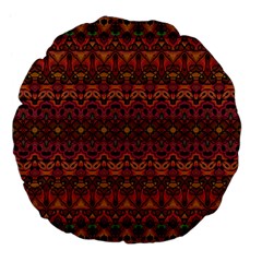 Boho Floral Pattern Large 18  Premium Flano Round Cushions by SpinnyChairDesigns