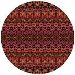 Boho Floral Pattern Wooden Puzzle Round by SpinnyChairDesigns