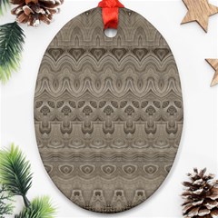 Boho Khaki  Ornament (oval) by SpinnyChairDesigns