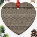 Boho Khaki  Ornament (Heart) Front