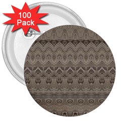 Boho Khaki  3  Buttons (100 Pack)  by SpinnyChairDesigns