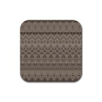 Boho Khaki  Rubber Coaster (Square)  Front