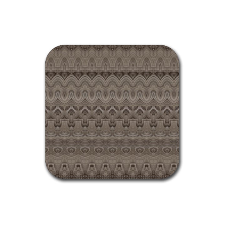 Boho Khaki  Rubber Coaster (Square) 