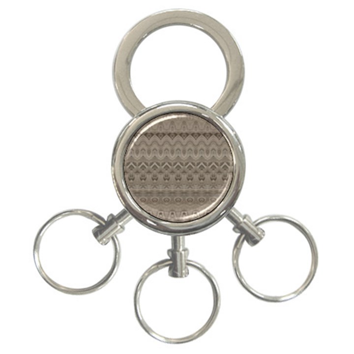 Boho Khaki  3-Ring Key Chain