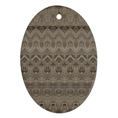 Boho Khaki  Oval Ornament (two Sides) by SpinnyChairDesigns