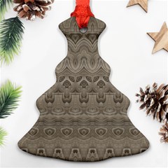 Boho Khaki  Christmas Tree Ornament (two Sides) by SpinnyChairDesigns