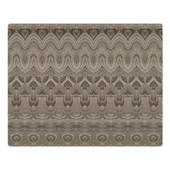 Boho Khaki  Double Sided Flano Blanket (large)  by SpinnyChairDesigns