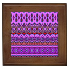 Boho Magenta Pattern Framed Tile