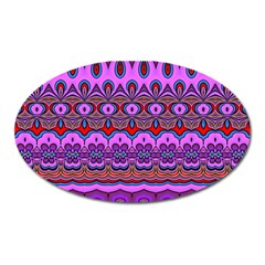 Boho Magenta Pattern Oval Magnet by SpinnyChairDesigns