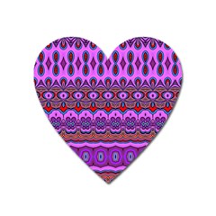 Boho Magenta Pattern Heart Magnet by SpinnyChairDesigns