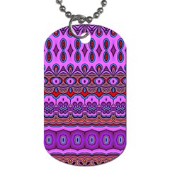 Boho Magenta Pattern Dog Tag (one Side) by SpinnyChairDesigns