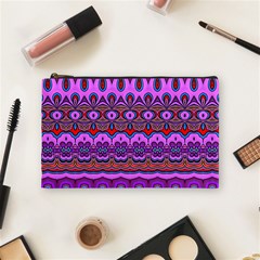 Boho Magenta Pattern Cosmetic Bag (medium) by SpinnyChairDesigns