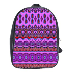 Boho Magenta Pattern School Bag (large) by SpinnyChairDesigns