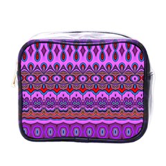 Boho Magenta Pattern Mini Toiletries Bag (one Side) by SpinnyChairDesigns