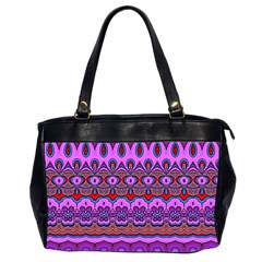 Boho Magenta Pattern Oversize Office Handbag (2 Sides) by SpinnyChairDesigns