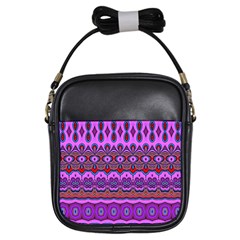 Boho Magenta Pattern Girls Sling Bag by SpinnyChairDesigns