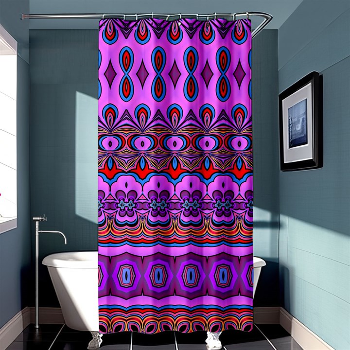 Boho Magenta Pattern Shower Curtain 36  x 72  (Stall) 