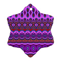 Boho Magenta Pattern Ornament (snowflake) by SpinnyChairDesigns