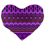 Boho Magenta Pattern Large 19  Premium Heart Shape Cushions Back