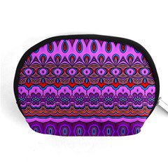 Boho Magenta Pattern Accessory Pouch (medium) by SpinnyChairDesigns