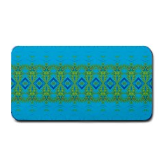 Boho Blue Green Pattern Medium Bar Mats by SpinnyChairDesigns