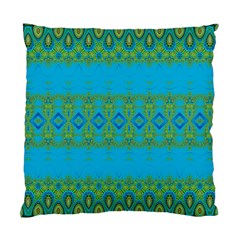 Boho Blue Green Pattern Standard Cushion Case (one Side) by SpinnyChairDesigns