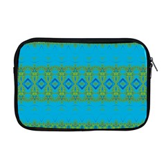 Boho Blue Green Pattern Apple Macbook Pro 17  Zipper Case by SpinnyChairDesigns