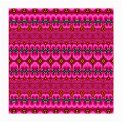 Boho Bright Pink Floral Medium Glasses Cloth (2 Sides) by SpinnyChairDesigns