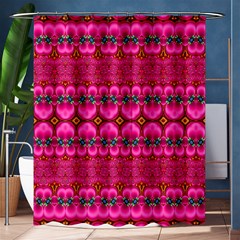 Boho Bright Pink Floral Shower Curtain 60  X 72  (medium)  by SpinnyChairDesigns