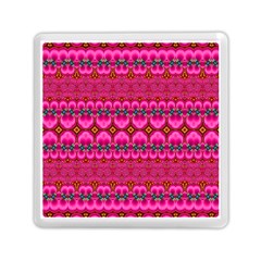 Boho Bright Pink Floral Memory Card Reader (square) by SpinnyChairDesigns