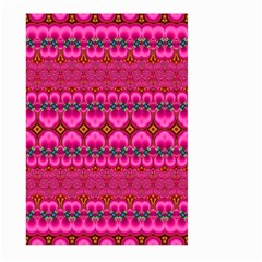 Boho Bright Pink Floral Large Garden Flag (two Sides) by SpinnyChairDesigns