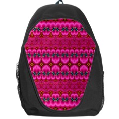 Boho Bright Pink Floral Backpack Bag by SpinnyChairDesigns