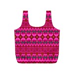 Boho Bright Pink Floral Full Print Recycle Bag (S) Back