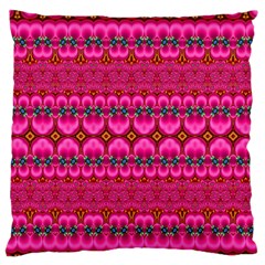 Boho Bright Pink Floral Standard Flano Cushion Case (one Side) by SpinnyChairDesigns