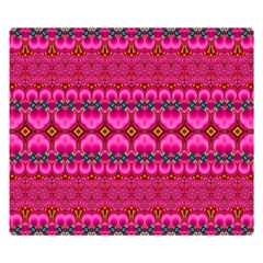 Boho Bright Pink Floral Double Sided Flano Blanket (small)  by SpinnyChairDesigns