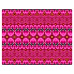 Boho Bright Pink Floral Double Sided Flano Blanket (Medium)  60 x50  Blanket Front