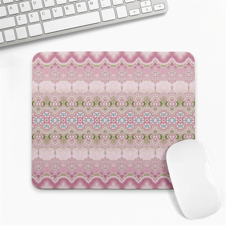 Boho Pastel Spring Floral Pink Large Mousepads