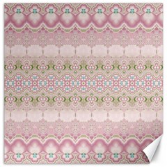 Boho Pastel Spring Floral Pink Canvas 16  X 16  by SpinnyChairDesigns