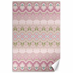 Boho Pastel Spring Floral Pink Canvas 20  X 30  by SpinnyChairDesigns