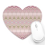 Boho Pastel Spring Floral Pink Heart Mousepads Front